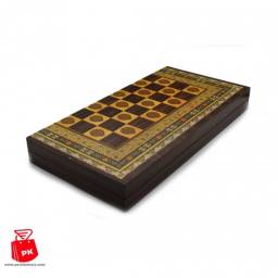 شطرنج و تخته نرد چوبی طرح خاتم خورشیدی