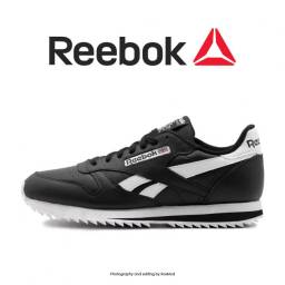کتانی راحتی ریباک - Reebok Classic Leather Ripple Low Black/White
