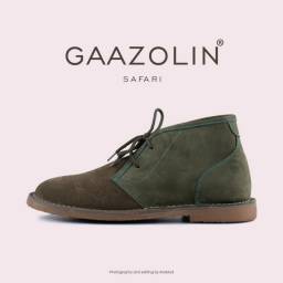 کفش صحرایی سافاری گازولین سبز دو رنگ - GAAZOLIN Safari Veldskoen Shoes Gold Fusion/Tobacco leaves